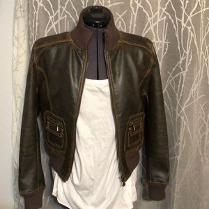 Vegan leather Bomber Jacket